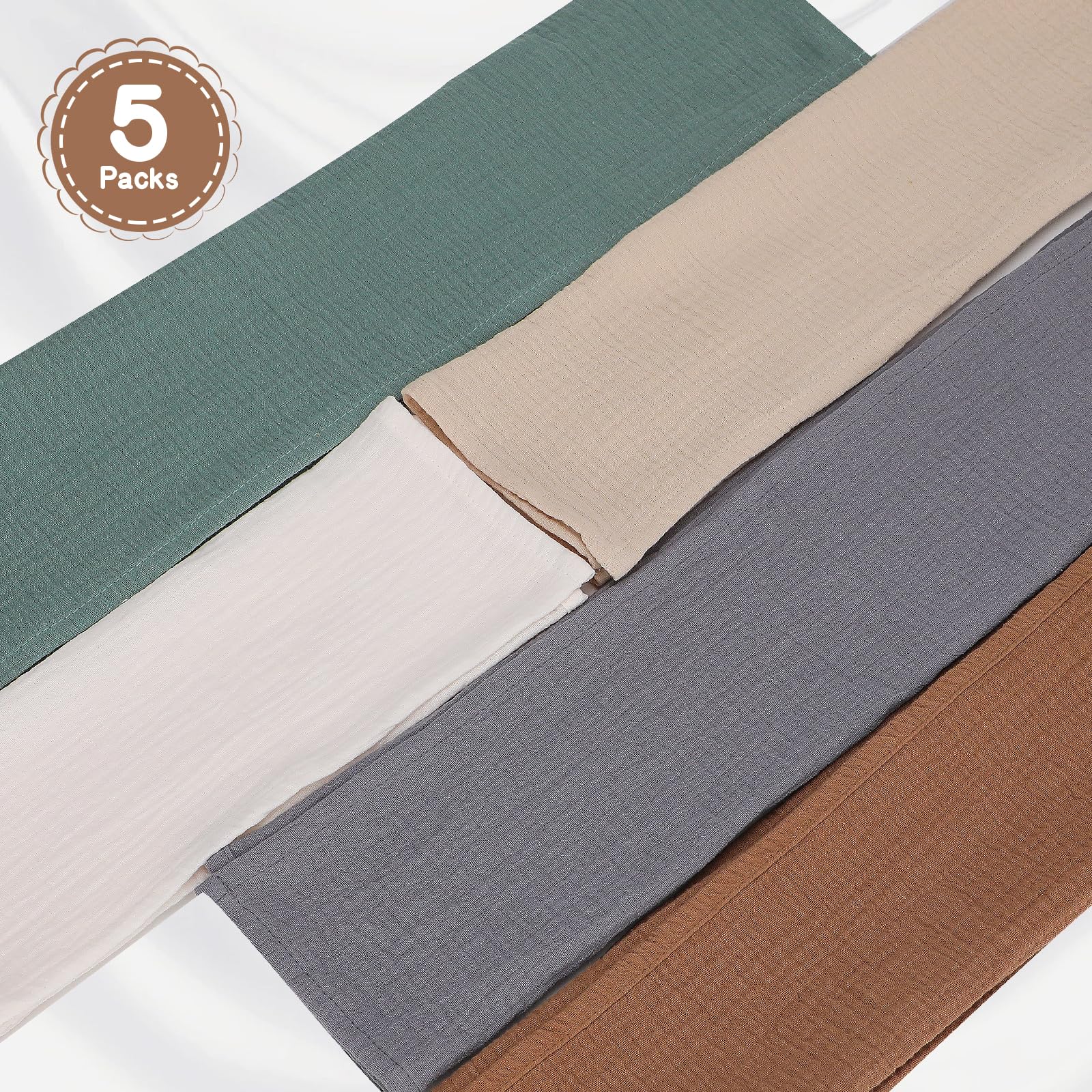 Quadrati Mussola Cotone 100 Mussola Neonato Cotone 100% - Set Di 5 Panni 60x60 Cm Pannolini In Mussola Per Neonati, Morbidi E Traspiranti, Panni Per Neonati Per Bambini E Bambine E Facili