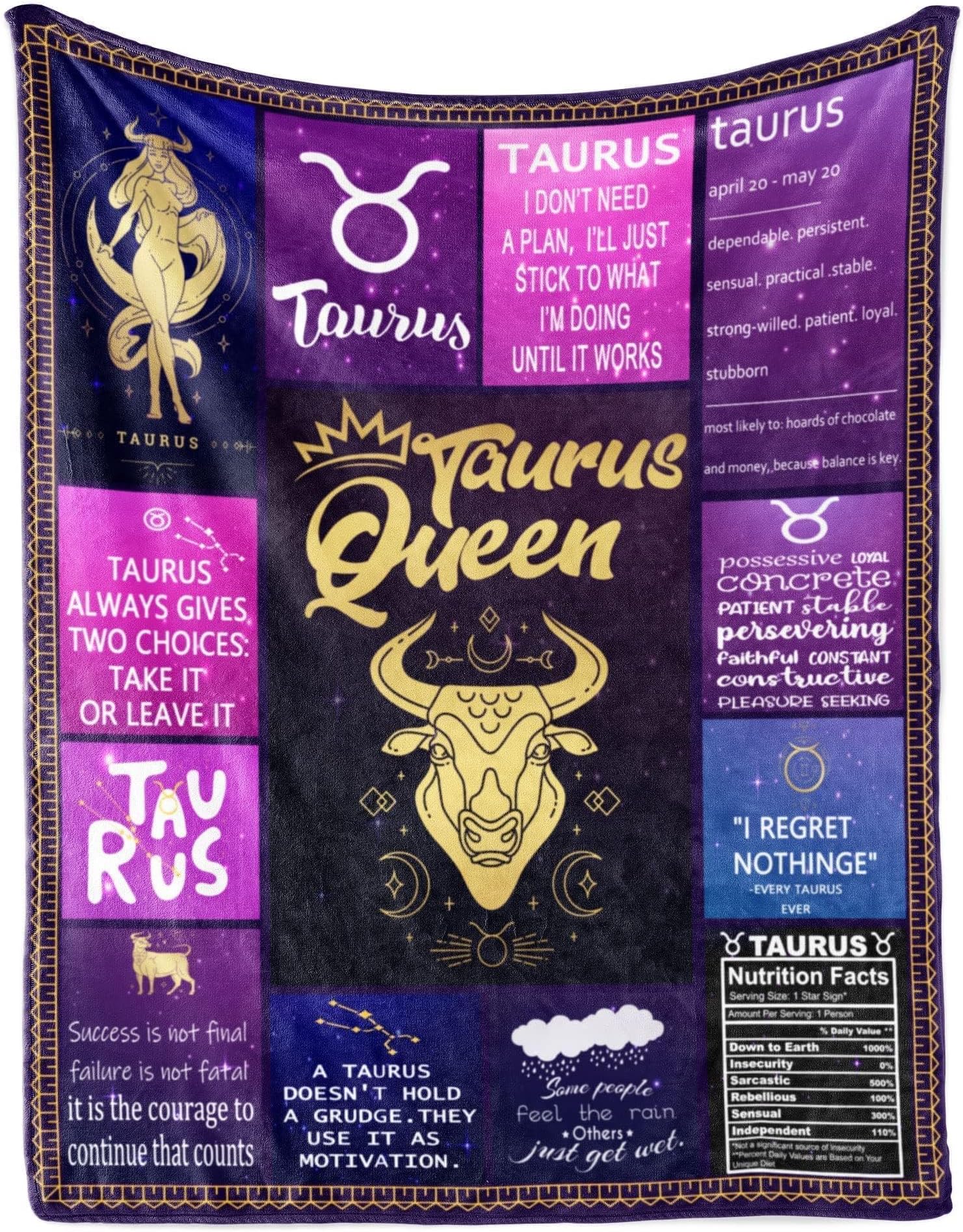Shanfeirui Taurus Gifts: Zodiac Blankets for Women, 50" X 60