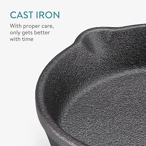 Miniatura 4 de Mini sartén de hierro fundido con base de madera (juego de 2) - Sartén de hierro fundido con base de madera protectora - Sartén de metal resistente