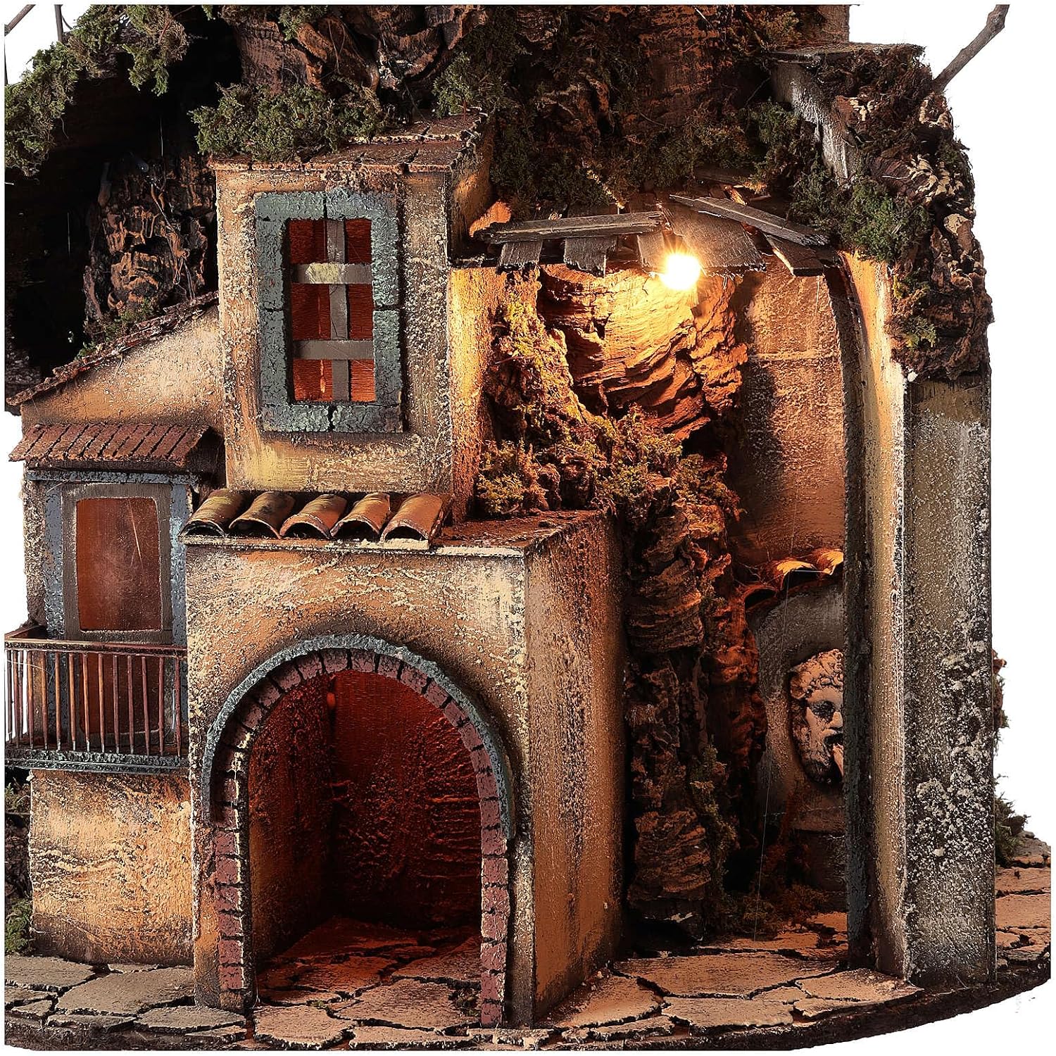 Holyart Tower Neapolitan Nativity Village 90x60 cm Circular, for 10 cm Nativity