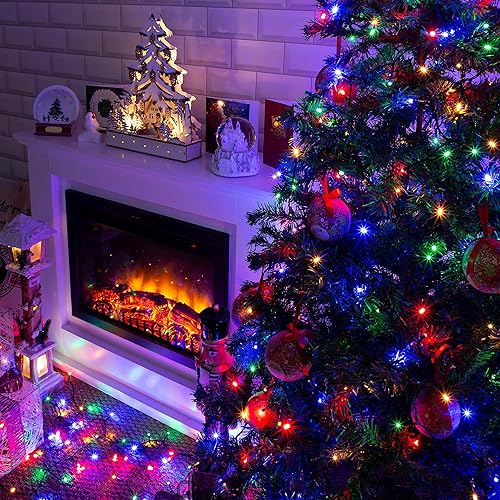 Miniatura 7 de Guirnalda de 1000 luces LED de 328 pies para exteriores, luces de Navidad impermeables con 8 modos y temporizador, luz LED de hadas enchufable para