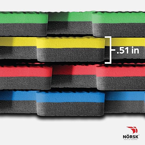 Miniatura 6 de Norsk Alfombrillas reversibles para niños, rompecabezas de 12 pulgada de grosor, azulejos de espuma EVA entrelazados (multicolornegro, 12 azulejos -