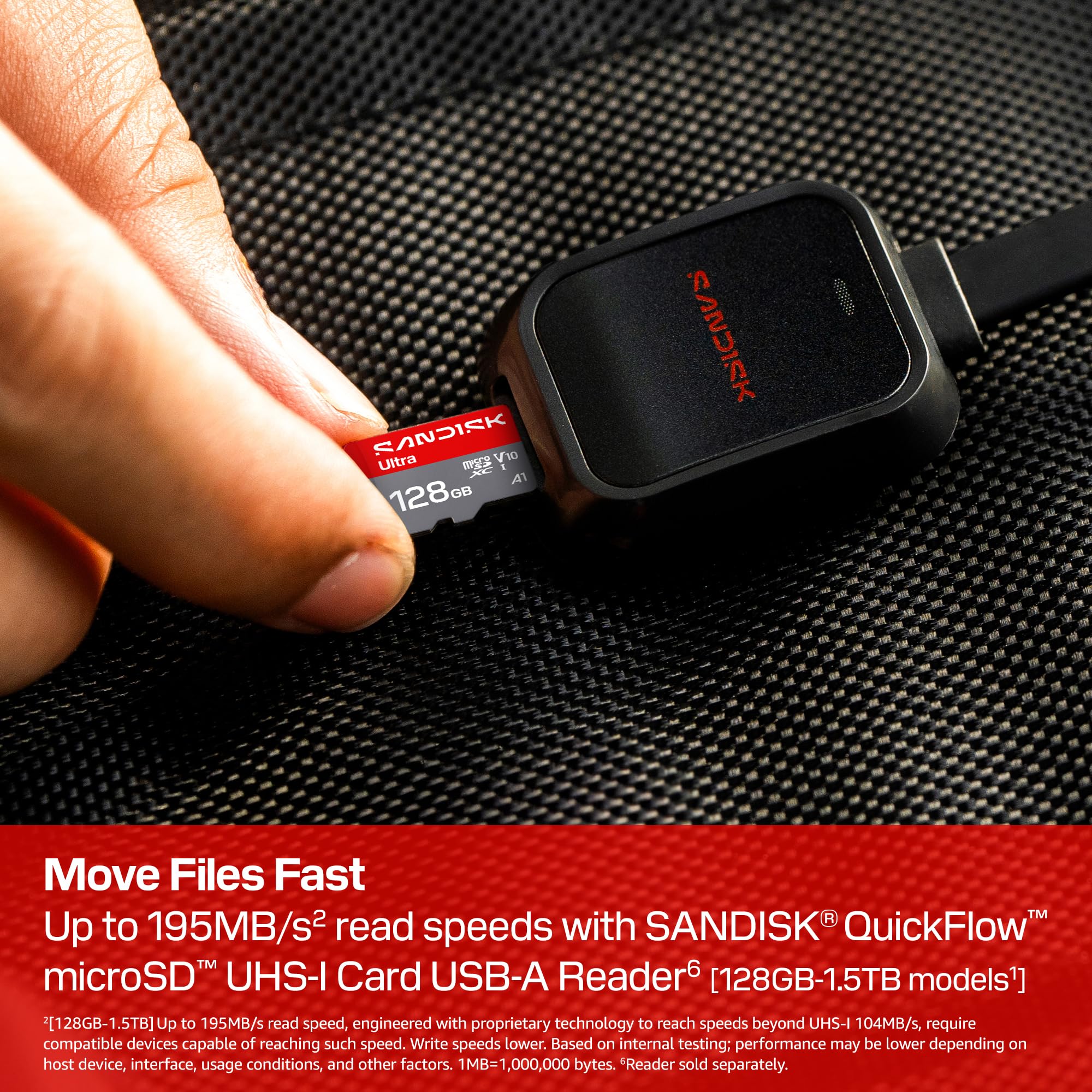 SANDISK Ultra microSDXC 128 GB, UHS-I-Karte + SD Adapter (bis zu 195MB/s Lesen, Full-HD-Video, V10, U1, C10, A1) Karte für Android-Smartphones oder -Tablets, Kameras und Laptops - 5