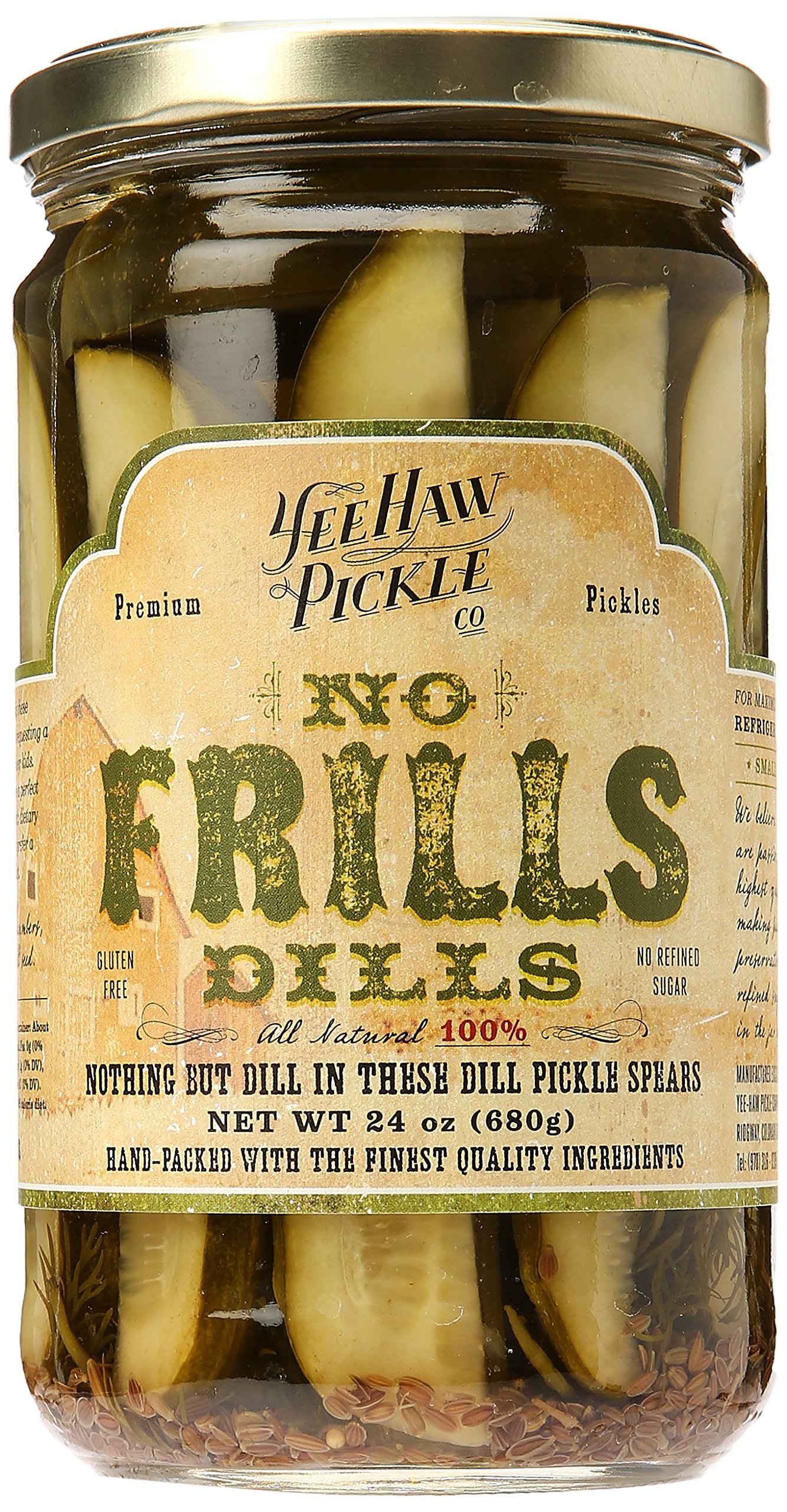 Yee-Haw Pickle Company No Frills Dill Pickles, 24 oz