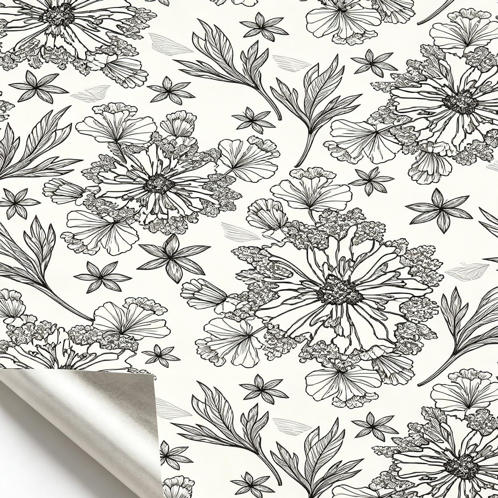Zynqra Peel and Stick Wallpaper,Floral Self-Adhesive Contact Paper