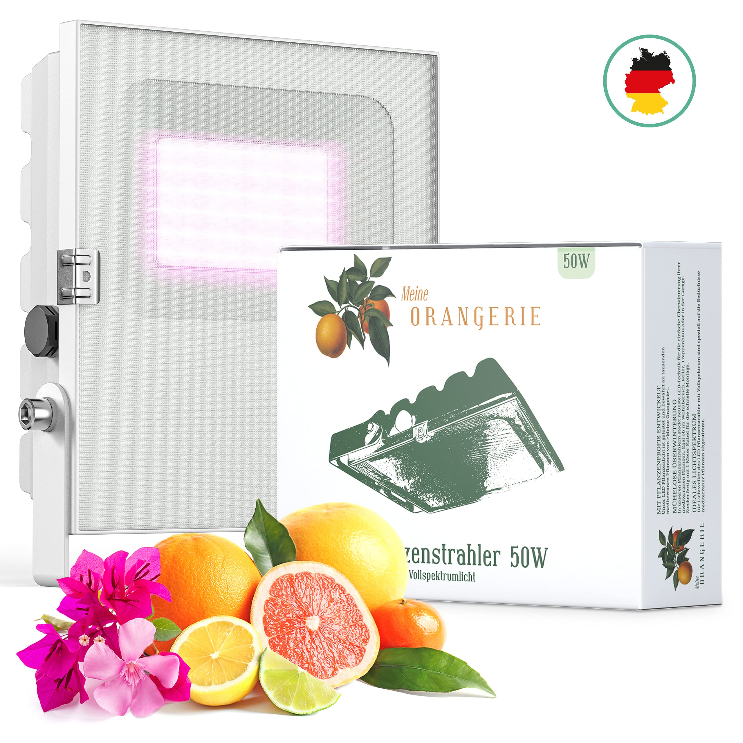 Meine Orangerie - Lampe LED pour l'hivernage des plantes méditerranéennes - Développée avec des experts en agrumes. Lumière à spectre complet pour plantes (50)