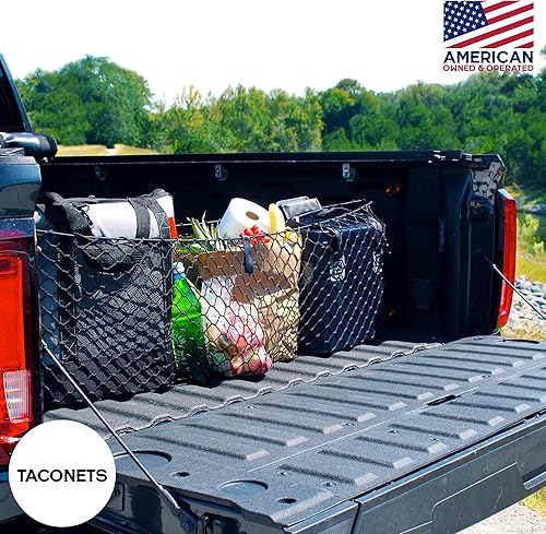 Vista 7 de Red de carga de sobre para GMC Sierra y Chevy Silverado – Se adapta a 2013-2025 – Bungee mejorado de 0.197 in – Bolsa de almacenamiento integrada