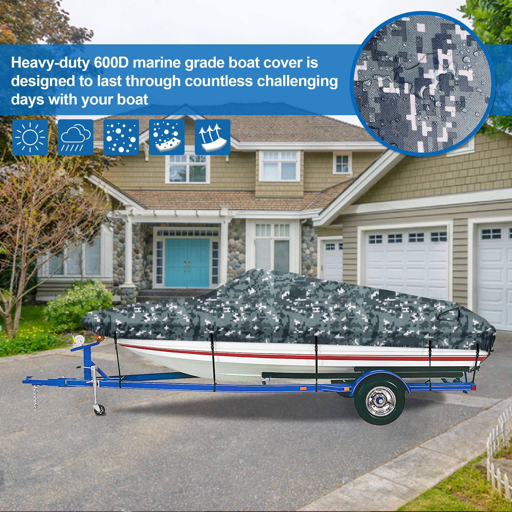 iCOVER トレーラーボートカバー 防水 高耐久 マリングレード