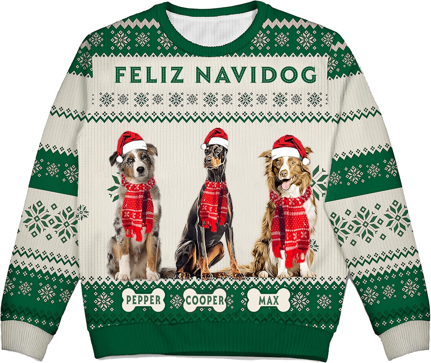 NAZENTI Ugly Sweater, Dog Mom Christmas Sweatshirt - Image 2