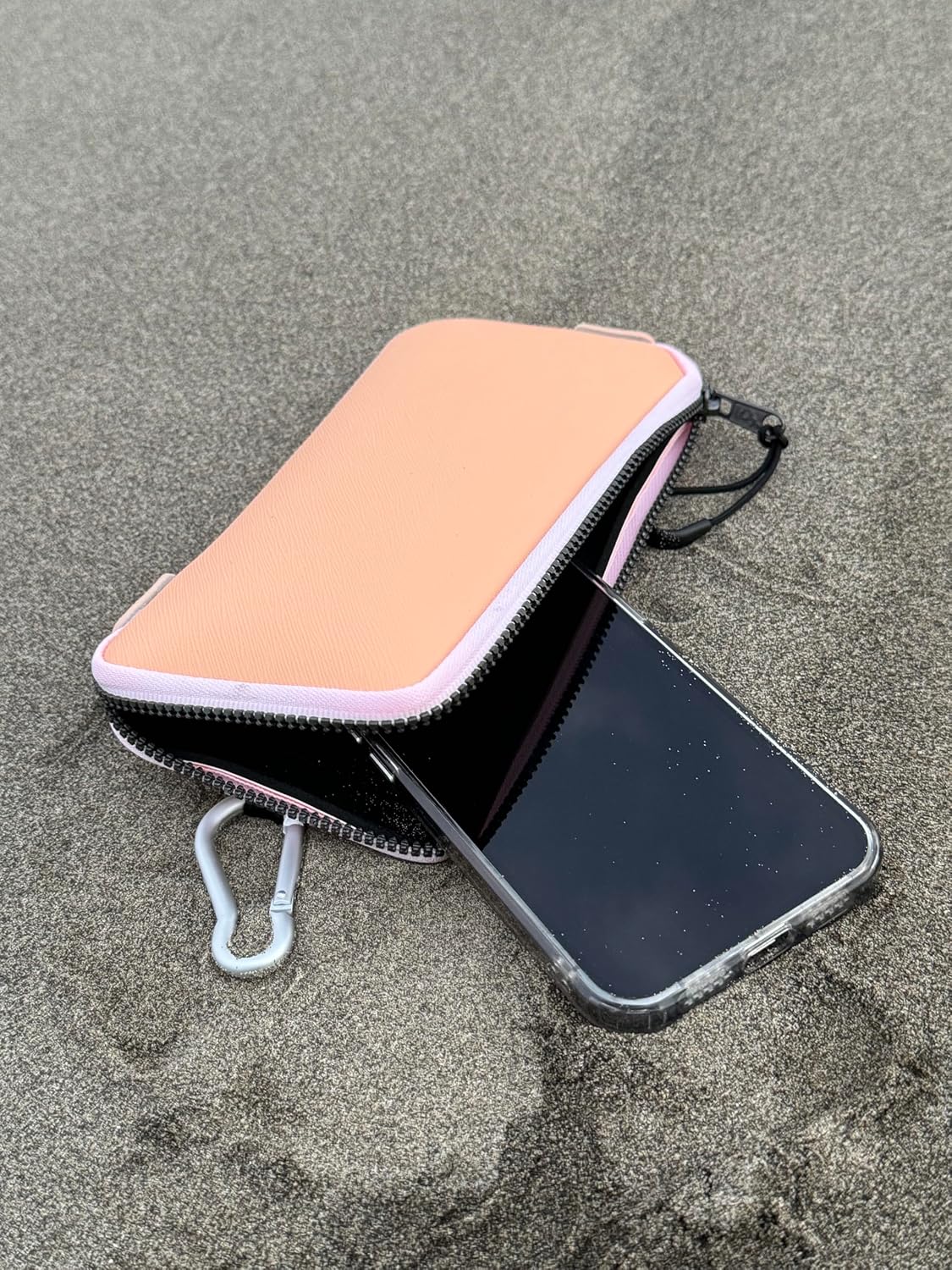 OneJoy Phone Sleeve Lightweight Cell Phone Pouch for Mobile Protection, Slim Fit and Durable, with Clip-on for Easy Carrying, Enough for 6.1" to 6.9" Cellphone [ Peach ]
