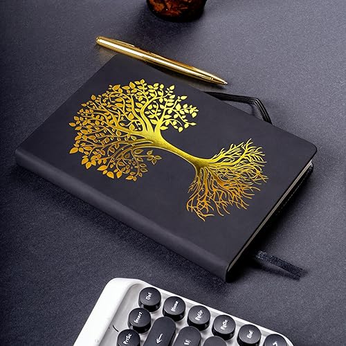 Vista 2 de Veway Tree of Life - Juego de regalo de diario y bolígrafo, diario de cuero vegano con bolígrafo, diario profesional para mujeres u hombres, juego
