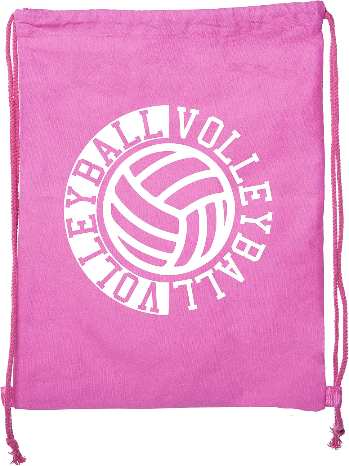 Mato & Hash Adult and Child Volleyball Cotton Drawstring Backpacks Bags - 10PK Pink CA2725Volleyball S4