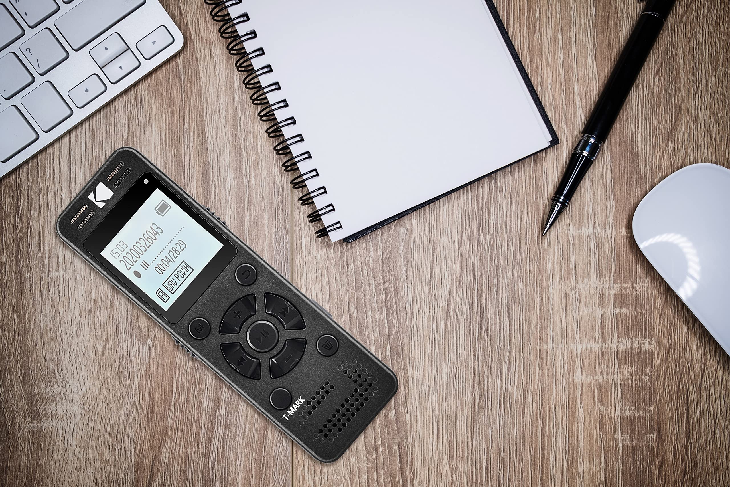 Kodak VRC350 Enregistreur Vocal Haute Intensité Mini Dictaphone Rechargeable Commande Vocale Batterie Lithium Lecteur MP3