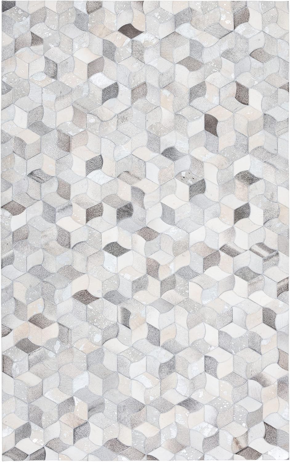 SAFAVIEH Studio Leather Collection 8' x 10' Ivory/Grey STL229F Handmade Mid-Century Modern Living Room Dining Bedroom Area Rug