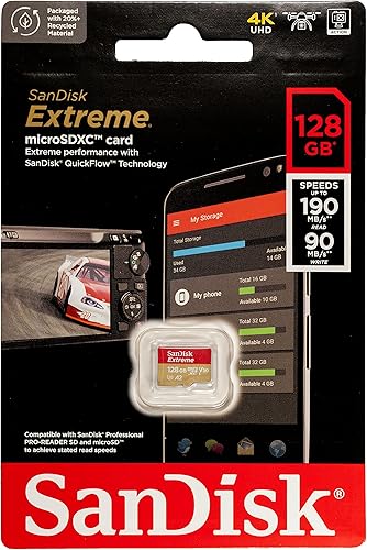 Miniatura 2 de SanDisk Micro SDXC - Tarjeta de memoria Extreme de 128 GB (paquete de 2) funciona con DJI Drone Series Mini 4 Pro (SDSQXAA-128G-GN6MN) V30 A2 4K UHD