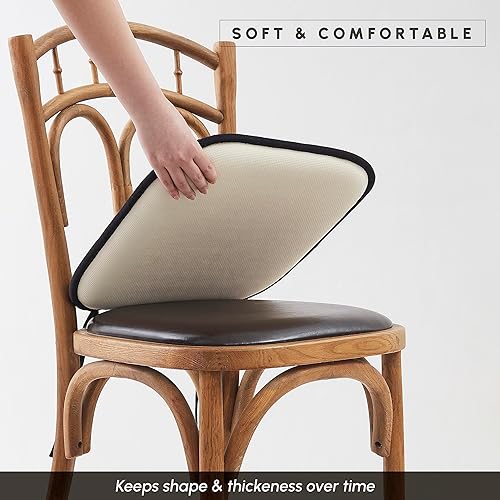 Miniatura 7 de Elegant Comfort Paquete de 2 fundas de cojín para silla, parte trasera de goma antideslizante, 16 x 16 pulgadas, fundas gruesas de asiento de forma
