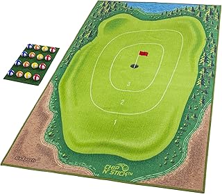 GoSports Chip Nâ€™ Stick Golf Game - Includes 1 Chip Nâ€™ Stick Game Mat, 16 Grip Golf Balls, and Chipping Mat, Multi