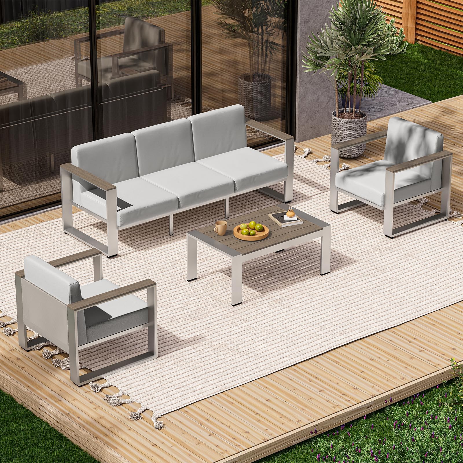 ComfCove 5-Seat Aluminum Patio Set