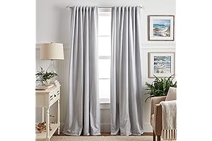 Martha Stewart Ticking Stripe Blackout Window Curtain Panel Pair, 95" - White/Indigo