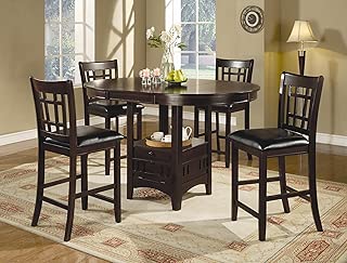 Coaster Home Furnishings Lavon 5-Piece Storage Counter Table Dining Set Espresso and Black - coolthings.us
