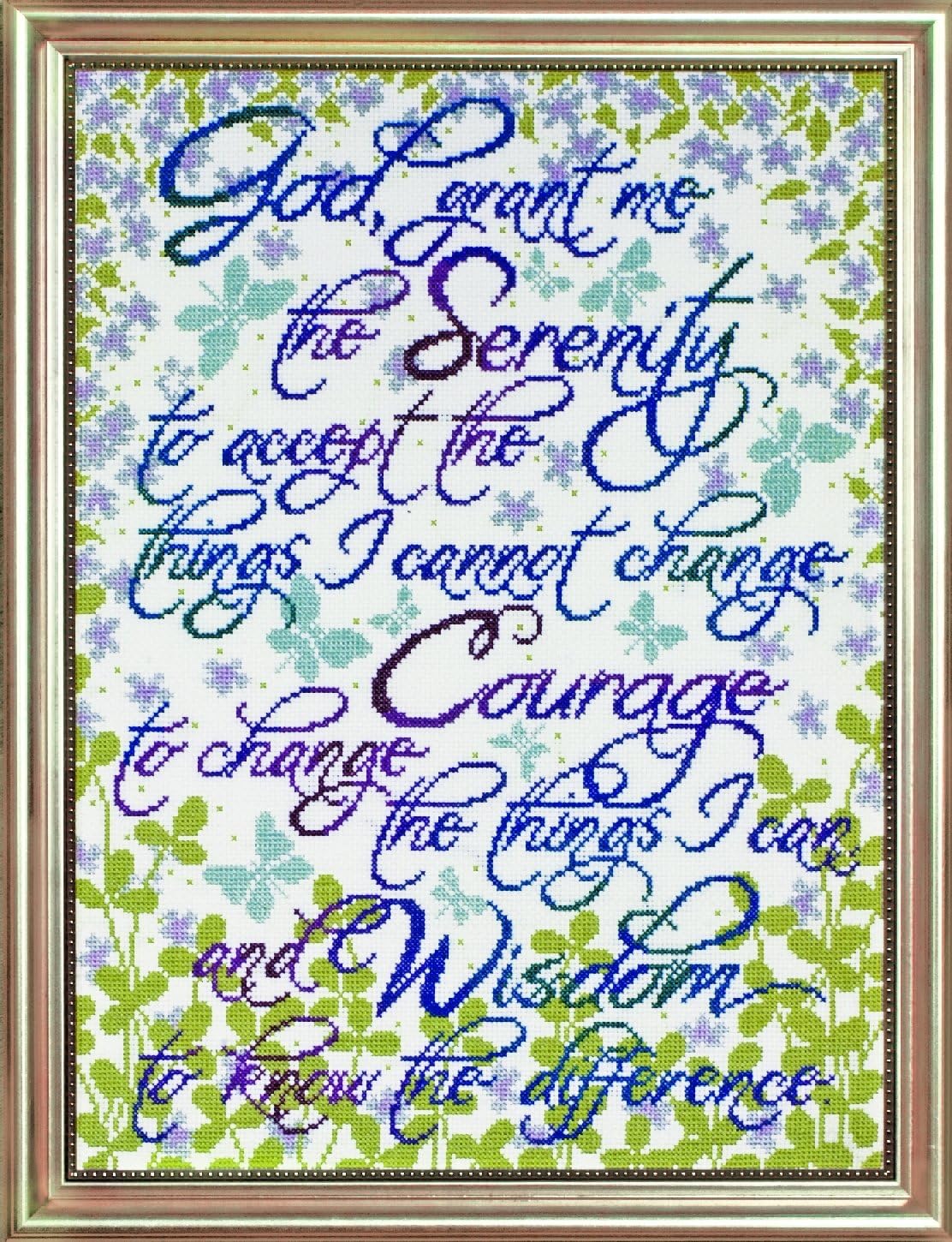 Tobin DW2814 14 Count Counted Cross Stitch Kit, 12 by 16-Inch, Serenity Prayer Floral