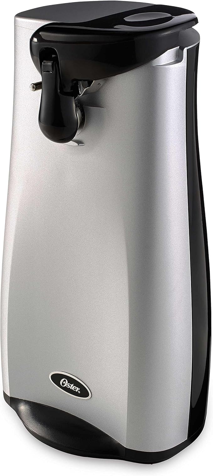 Oster Electric Can Opener with Knife Sharpener, Stainless