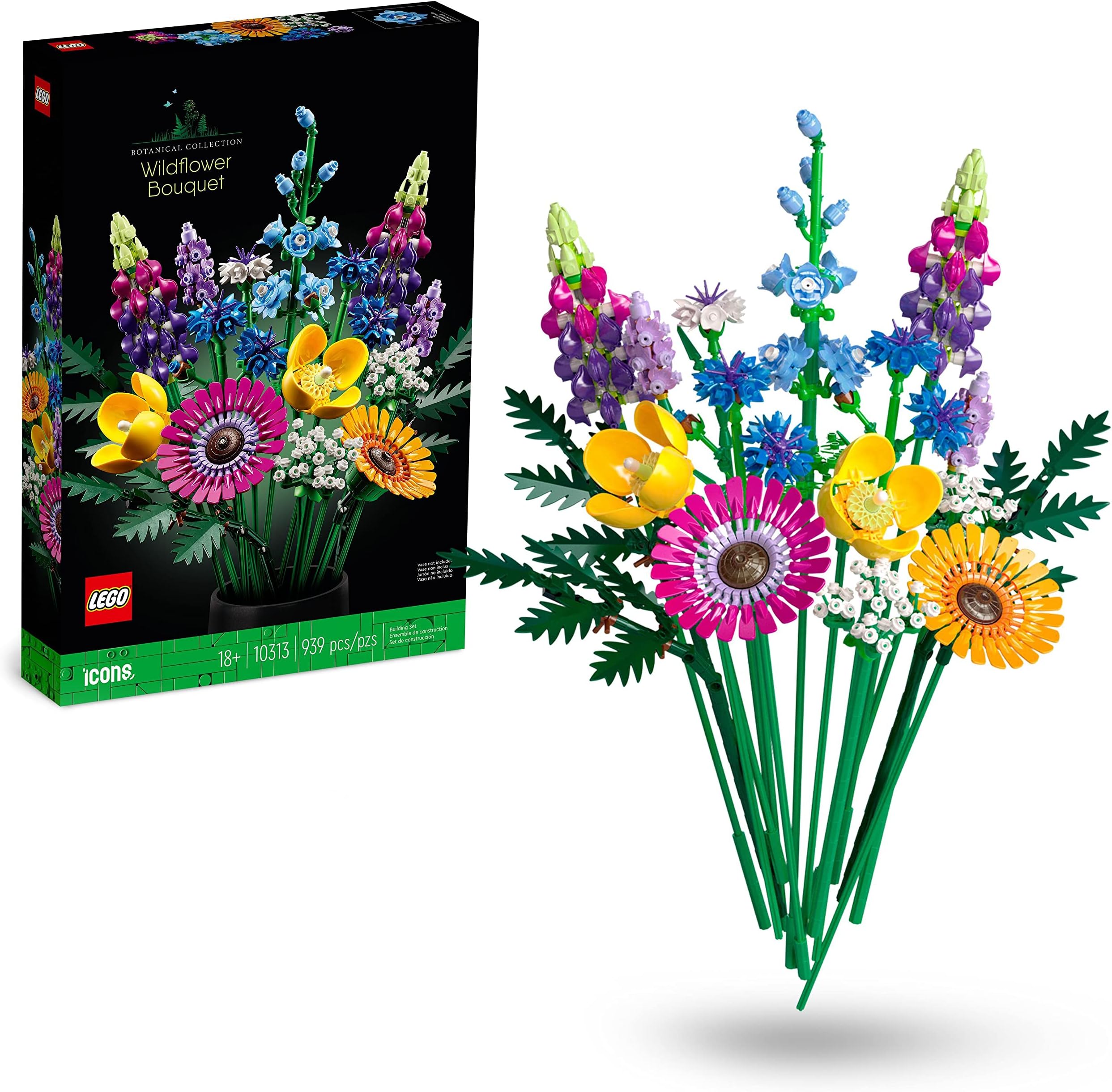 LEGO Botanicals Wildflower Bouquet 10313 Building Set for Adults; A Wildflower Gift and an Immersive Project for Adults