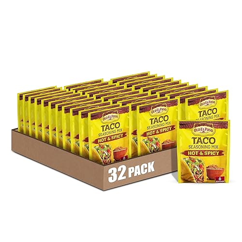 Old El Paso Condimento para tacos picante y picante, 1 onza (paquete de 32)