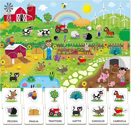 Miniatura 4 de Clementoni - Sapientino Baby Words on the Farm - Juego educativo de 1 año (versión en inglés), juegos Montessori, Made in Italy, multicolor, 16413