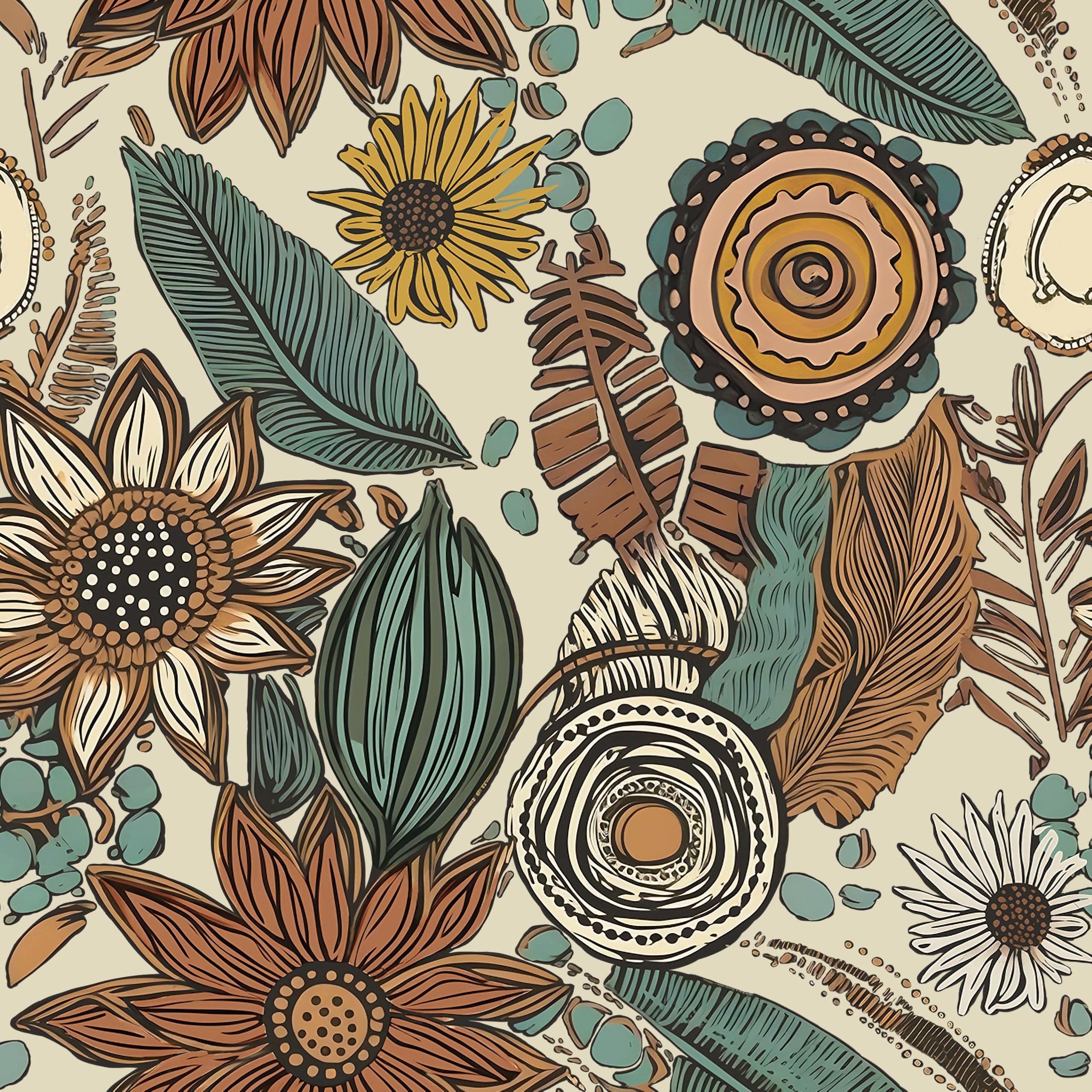 Laatse Boho Wallpaper Peel and Stick 17.5'x393', Beige Brown Contact Paper