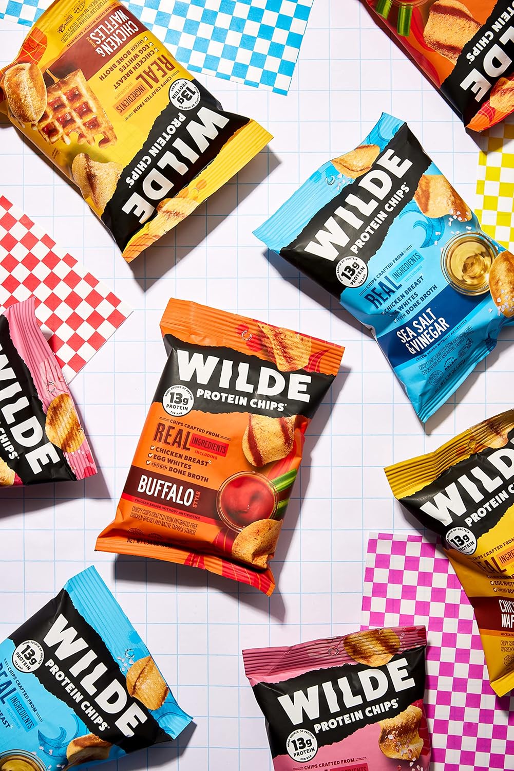 Sea Salt and Vinegar Protein Chips by Wilde Chips, Thin and Crispy, High