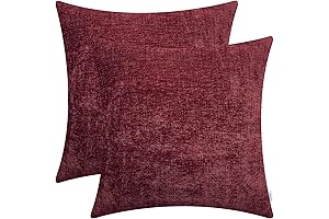 CaliTime Cozy and Soft Burgundy Throw Pillow Covers for Home Decoration