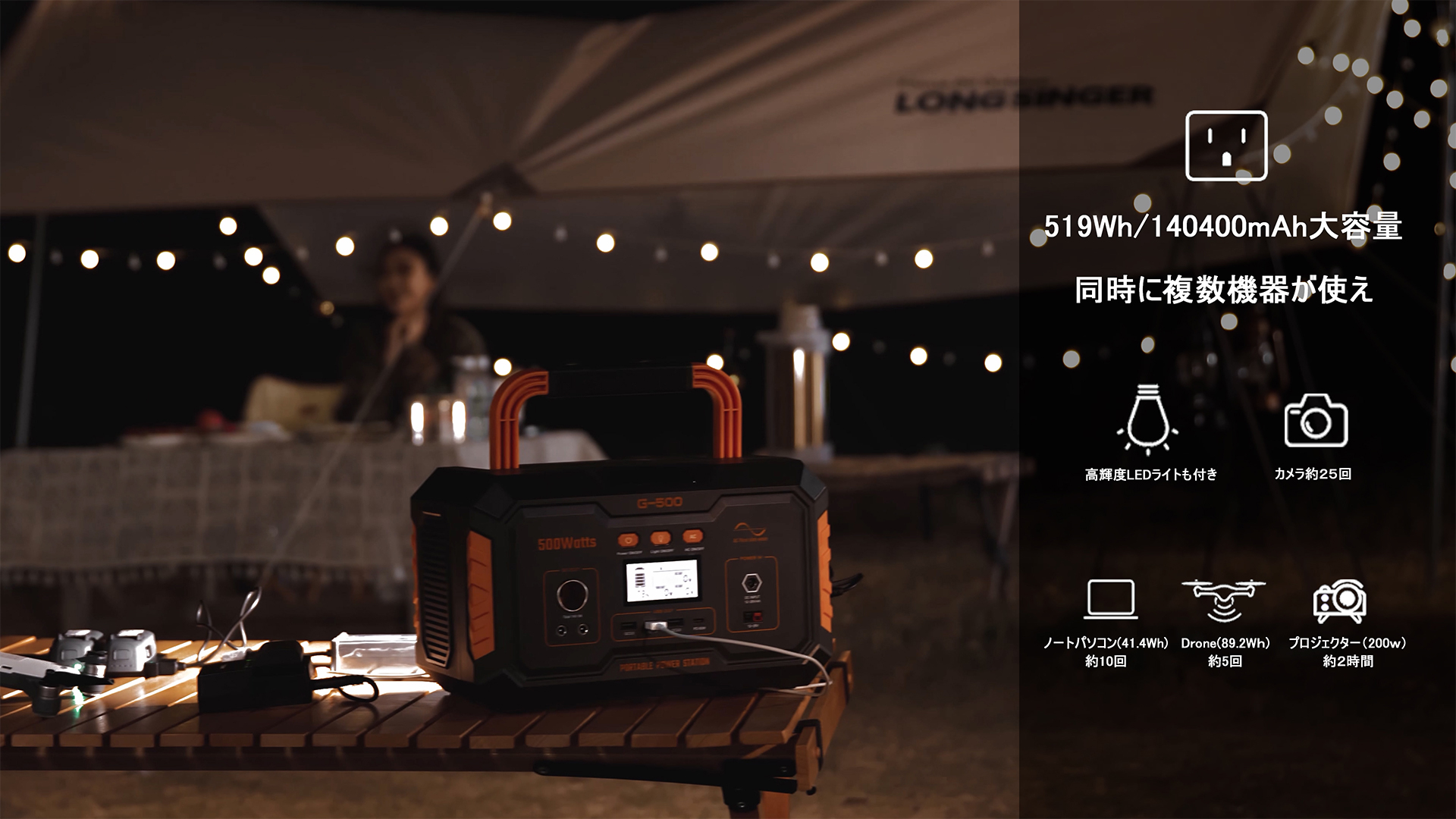 GRECELL ポータブル電源 500W キャンプ アウトドア 地震停電対策 防災