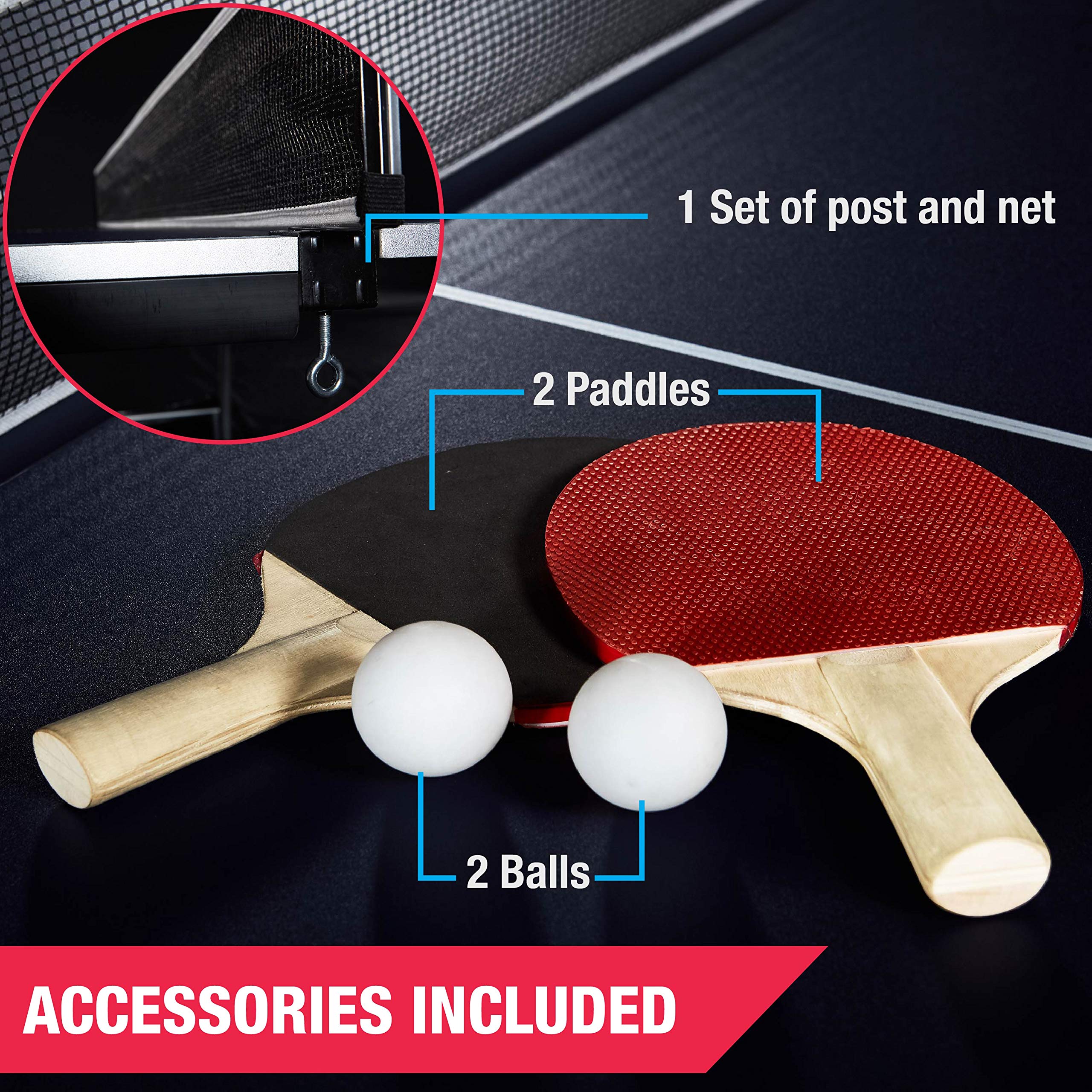 MD Sports Table Tennis Set Regulation Ping Pong Table with Net