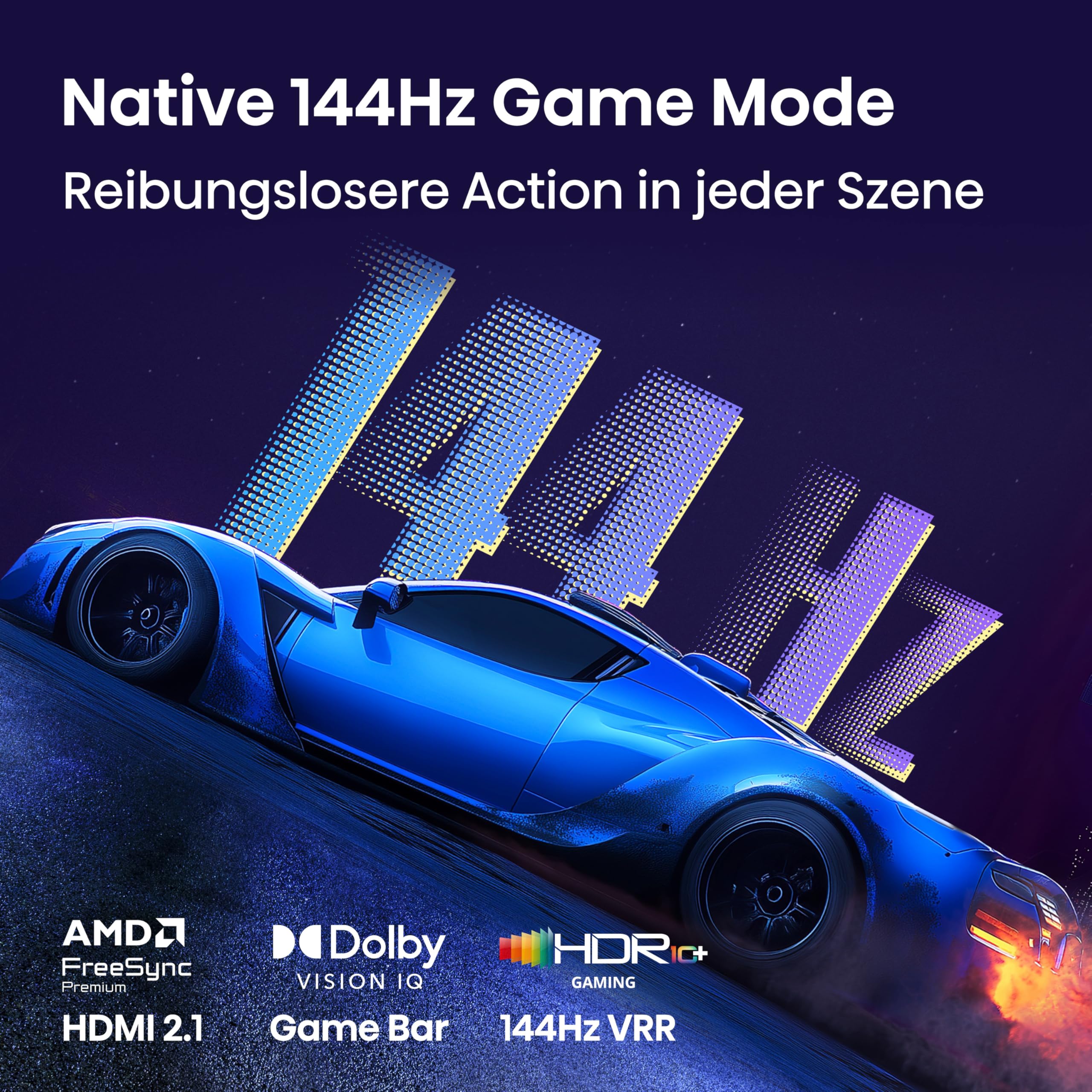 Hisense 65E7DS PRO Fernseher 65 Zoll, 4K UHD QLED, Smart TV, Hi-Concerto, 144Hz Game Mode, Hi-QLED Colour, Dolby Vision.Atmos, Filmmaker Mode, Dolby Audio, DTS Virtual: X, FreeSync Premium [2026]