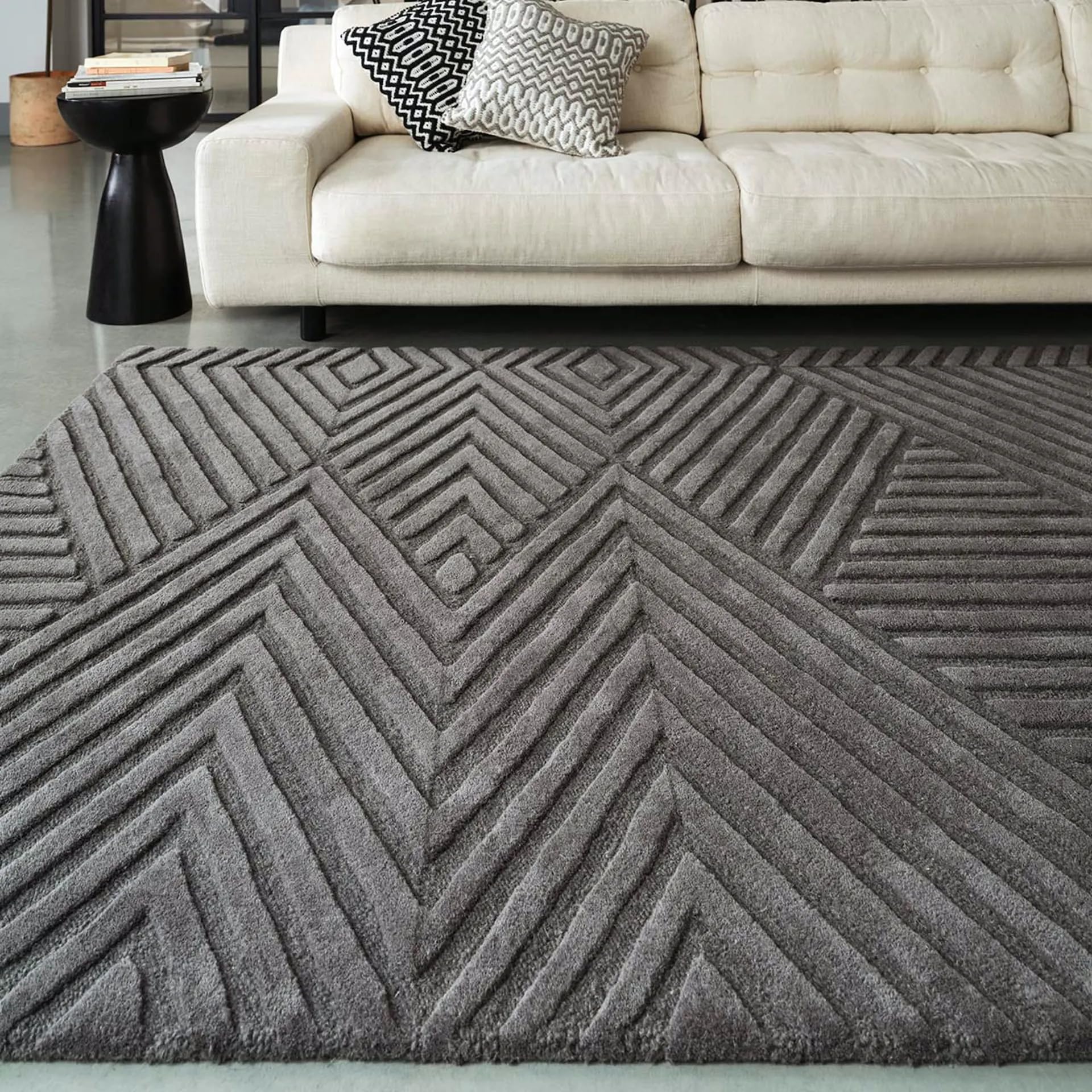 FloorFusion "Woolen Monterial Design Premium Carpet for living room Bedroom drawing room Hall and Floor Size 12 x 16 feet (360x480 cm) Color Charcoal (B0CRWF5HLZ) Amazon Price History, Amazon Price Tracker