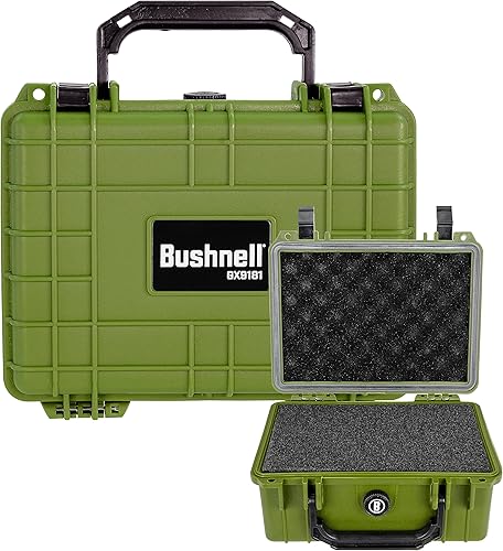 Bushnell Estuche rígido compacto impermeable de 9 pulgadas para binoculares, óptica, equipos, a prueba de golpes y listo para TSA (verde OD)