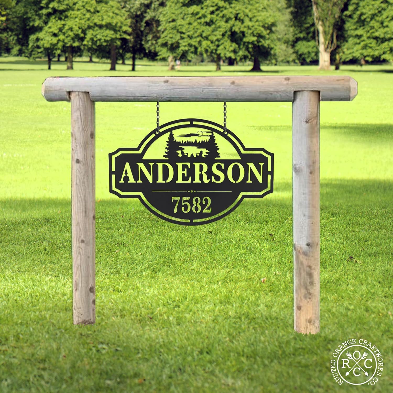 Home on the Range Address Plaque - Lakefront Outdoor Rustic Personalized House Numbers for Outside Lake Decor Number Sign Address Plaques Custom Decorative House Numbers Metal Address Signs (15")