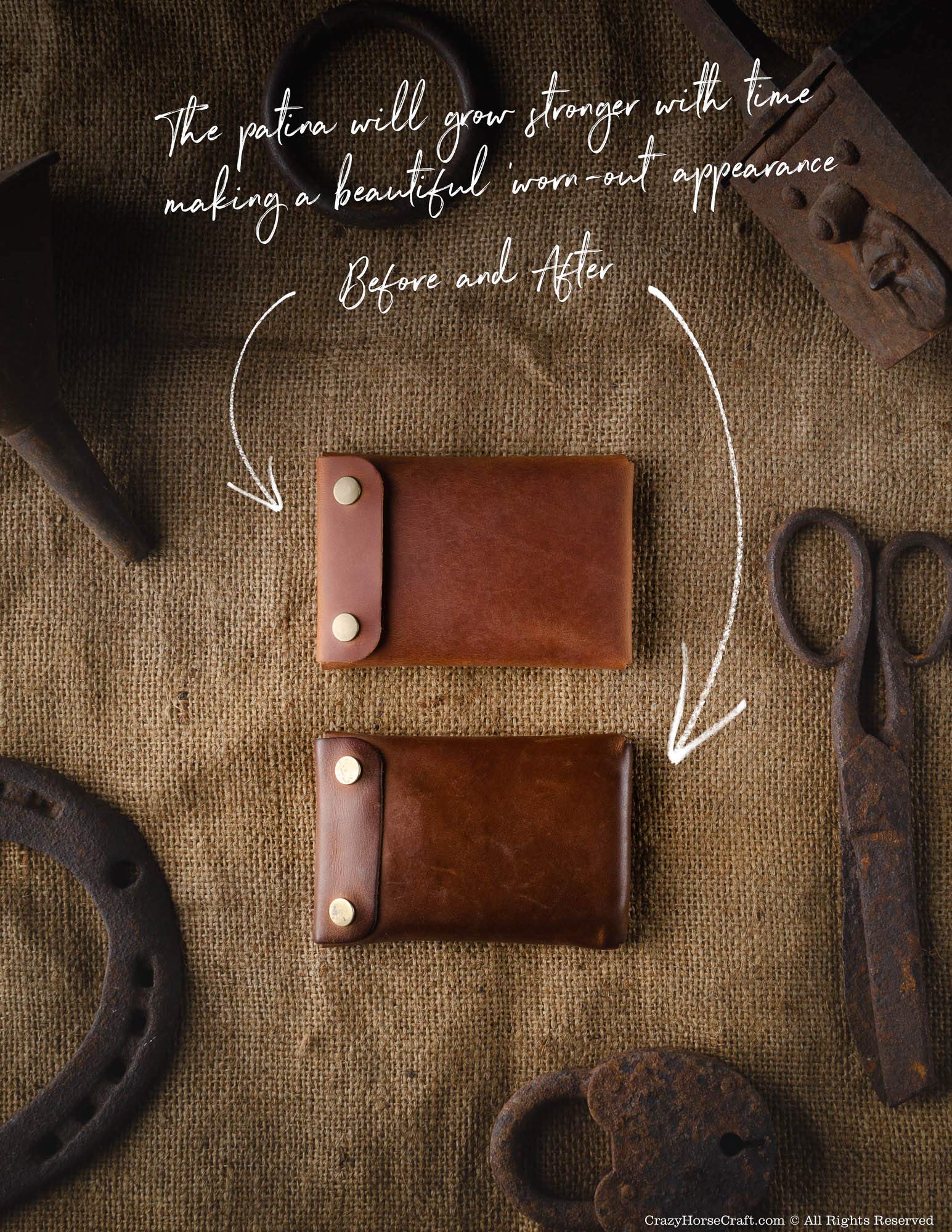 Minimalistischer Brieftasche Kartenhalter Italienisches Leder Wood Brown Geldfach Unikat Handgemacht