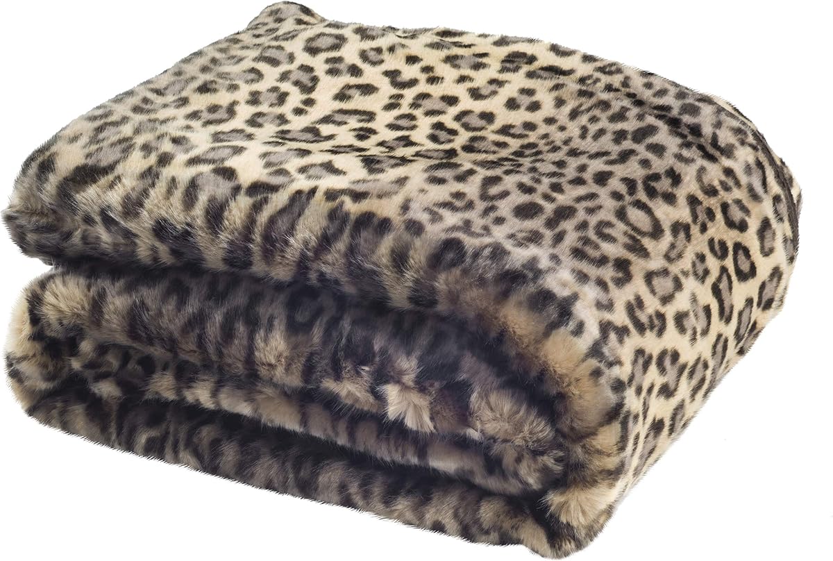 Manta de leopardo negro sintético SAFAVIEH