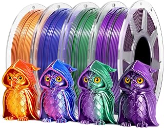 YOOPAI デュアルカラー シルク PLA フィラメントバンドル 1.75mm マルチカラー 250g x 4 シャイニー グラデーション PLA ダイナミックカラーシフト Bambu Lab & FDM 3Dプリンター用 レッドゴールド+レッドブルー+パープルグリーン+ブラックパープル