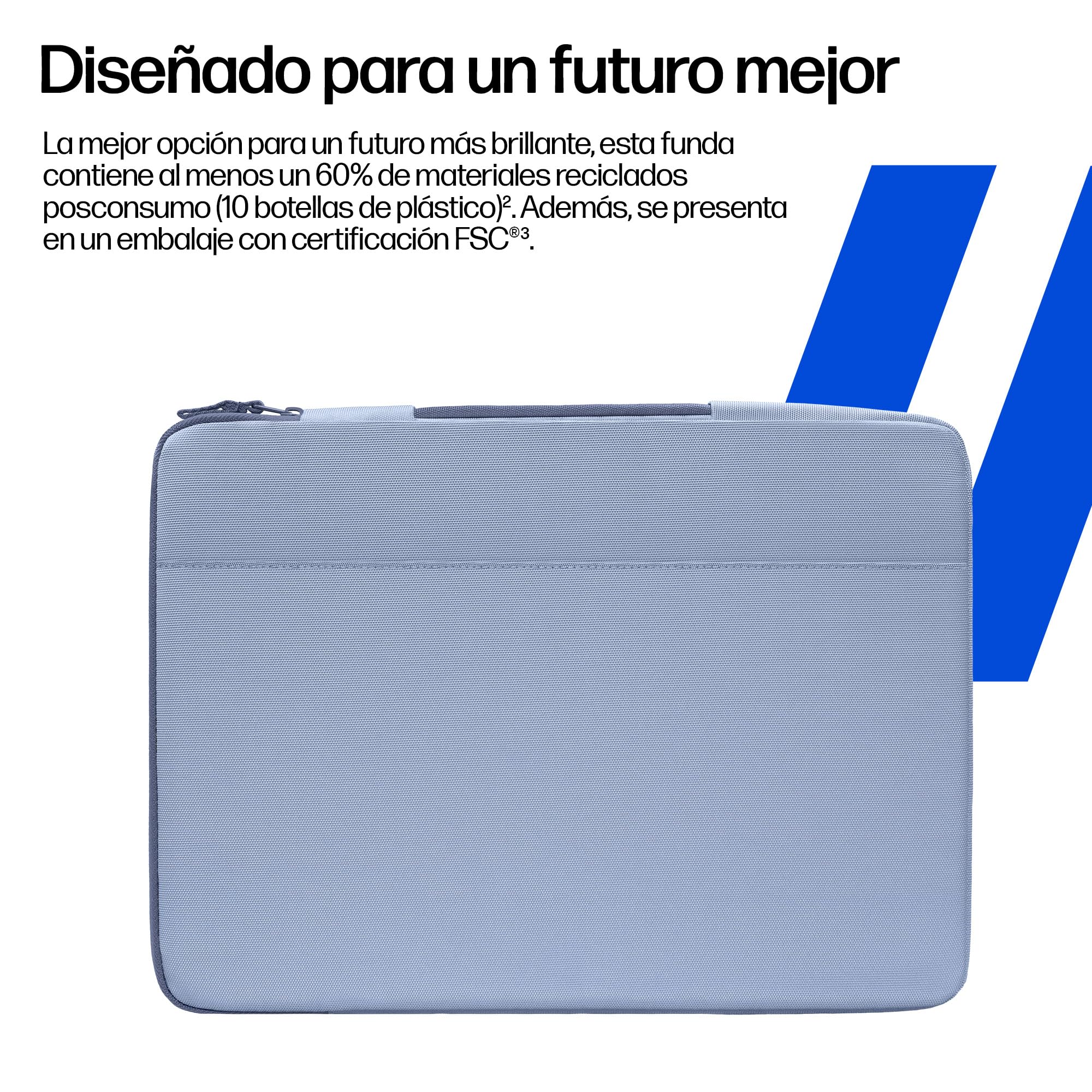 HP Funda Protectora para Portátil 13-14 Pulgadas, Acolchada Antigolpes, Resistente al Agua 600D, con Asa Retráctil y Bolsillo para Accesorios, Compatible con Laptop hasta 14", Color Azul Claro