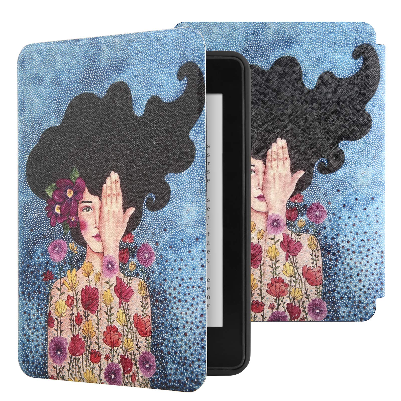 SwooK Classic Printed Magnetic Flip Cover Case for All New Kindle 10th Generation 2019 Release Model: J9G29R Flip Case Smart Folio Cover Case (Not for 10th Gen 2018 Kindle) (Tumblr)-image-39