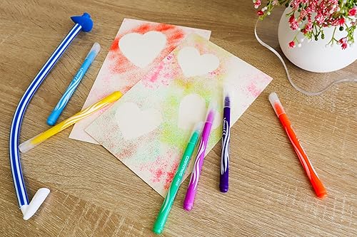 Miniatura 2 de Maped Creativ Blow Art Kit - 24 bolígrafos de punta de fieltro y 2 herramientas de aerógrafo - Kit de arte para niños