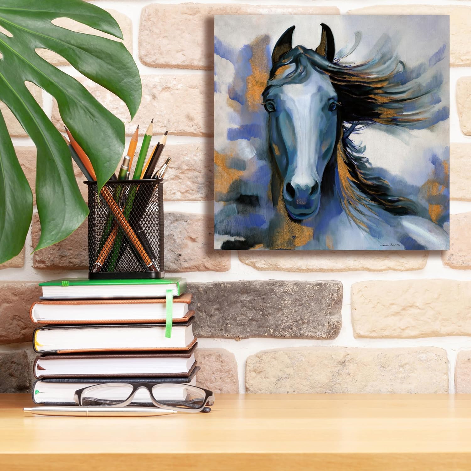 Epic Graffiti 'Wild Blues' by Louise Montillio, Canvas Wall Art, 12"x12"