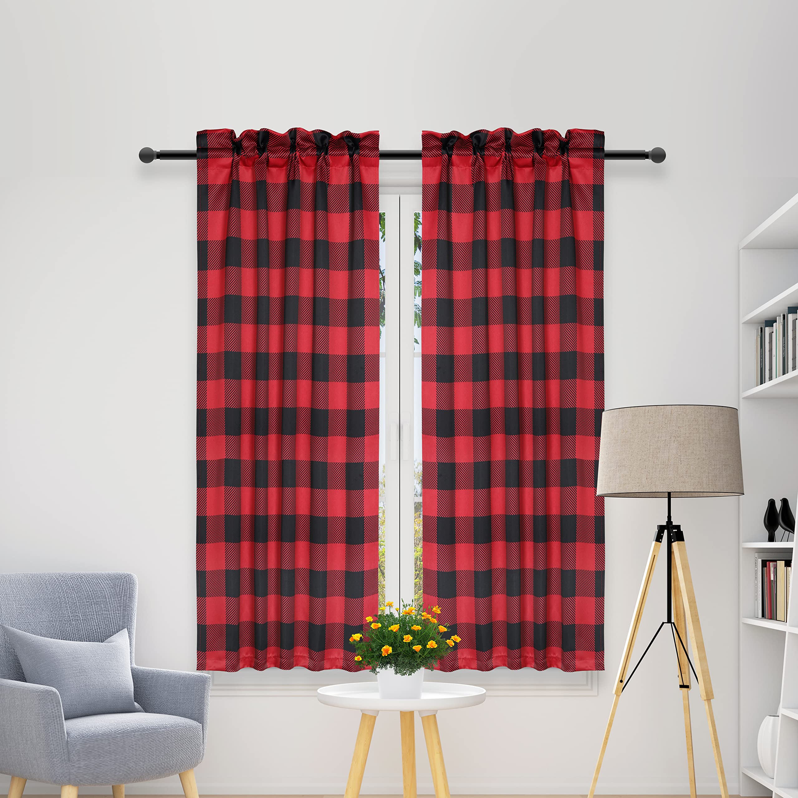 Farmhouse Buffalo Check - Cenefa Con Bolsillo Para Barra