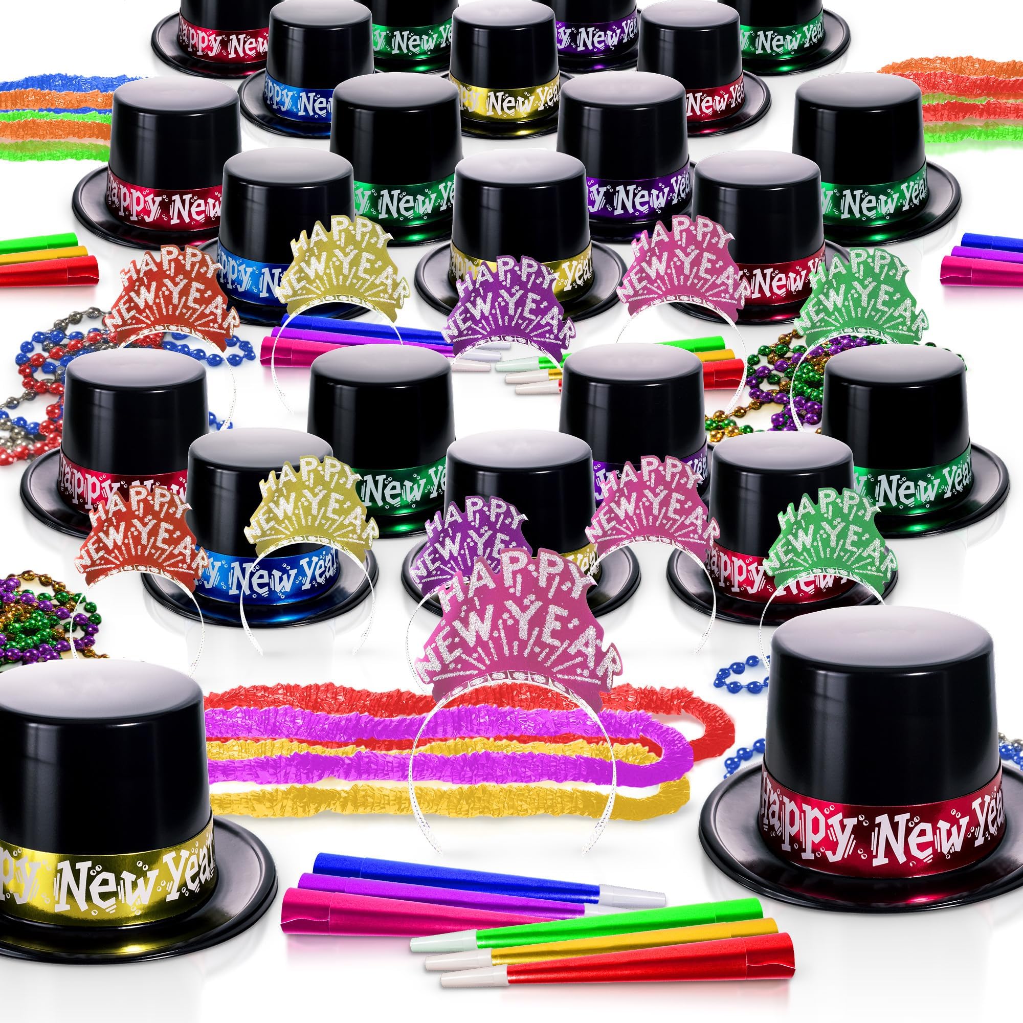 Midnight Metallic 125pcs New Years Party Kit for 50