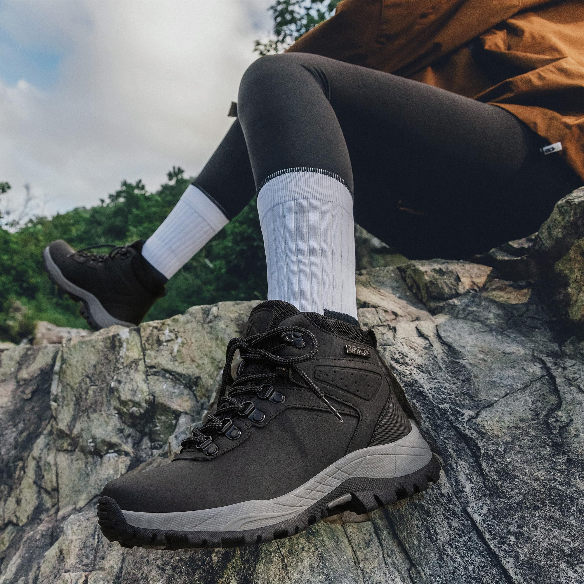 CC-Los Bottes Randonnée Femme Imperméables Antidérapantes EU35.5-41.5 | Semelle Caoutchouc Antidérapante, Tige Respirante, Imperméable, Résistant À L’usure, Adapté Randonnée Montagne Tous Terrains