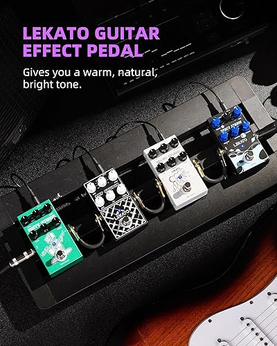 Vista 32 de LEKATO Pedal de afinador de guitarra con True Bypass, pedal de afinador cromático para guitarra eléctrica y bajo, pedal de afinación a