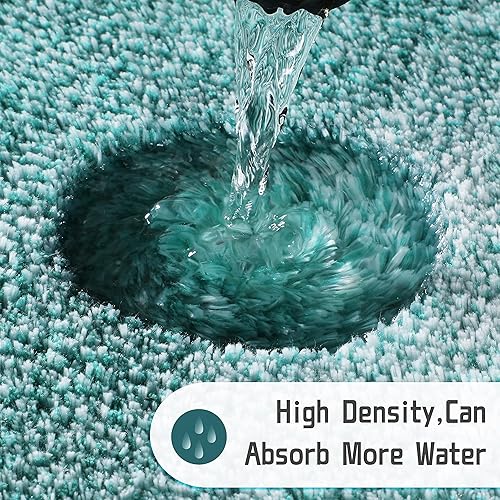 Miniatura 4 de Yimobra Alfombras de lujo para inodoro en forma de U, esponjosas, extra suaves, absorbentes, de microfibra, para baño, para inodoro,